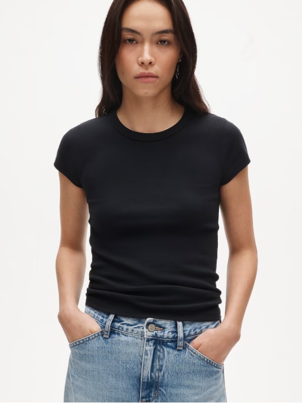 J crew black Perfect-fit crewneck T-shirt